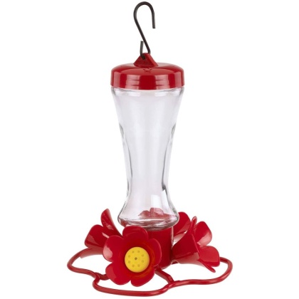 More Birds Impatiens Glass Hummingbird Feeder