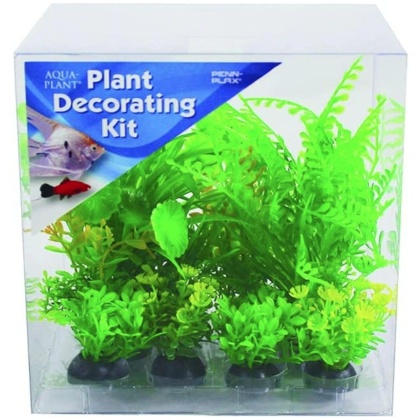 Penn Plax Aquarium Plant Decoration Kit Green