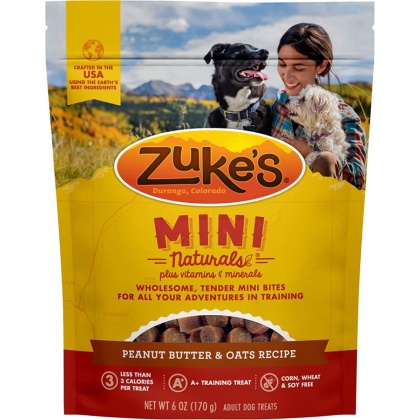 Zukes Mini Naturals Dog Treats - Peanut Butter & Oats Recipe